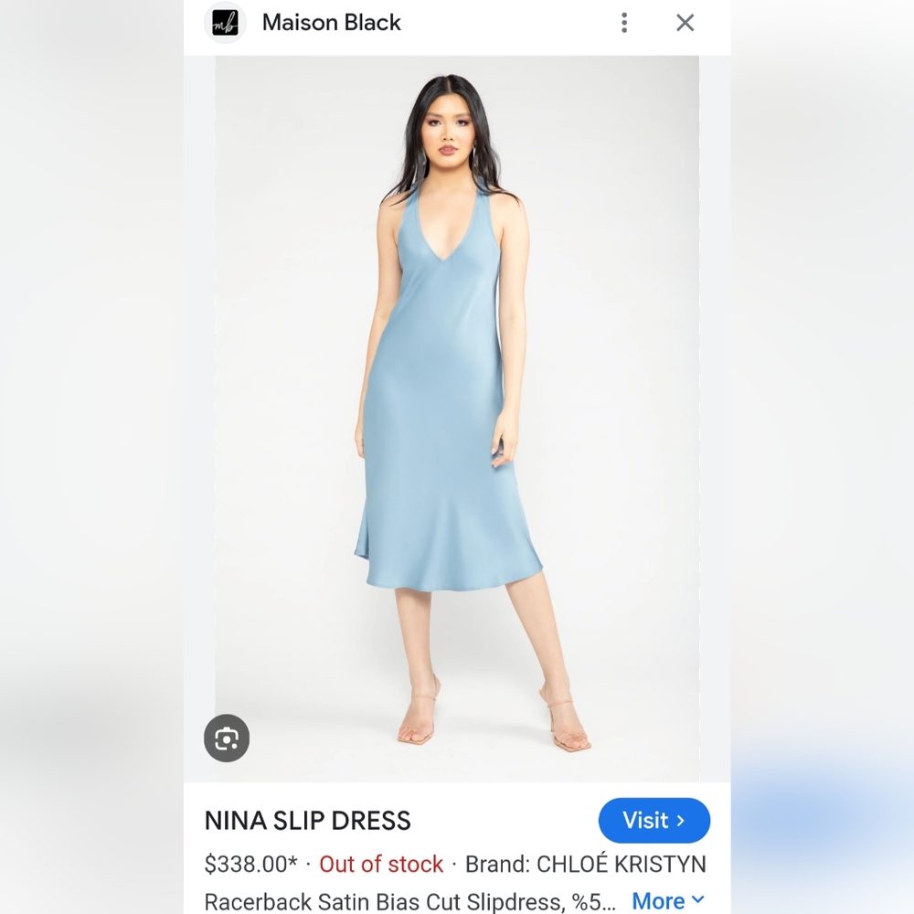 NWT🔥$335 Chloe Kristyn's Sleek "New Blue" Nina Sleeveless Dress 🤩 Sz Sm - Picture 3 of 13